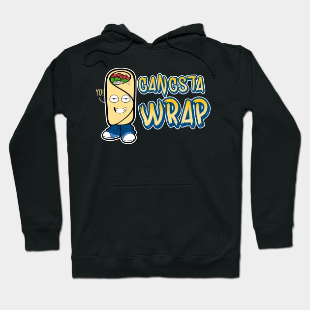 Cute & Funny Gangsta Wrap Yo! Burrito Rap Food Pun Hoodie by theperfectpresents